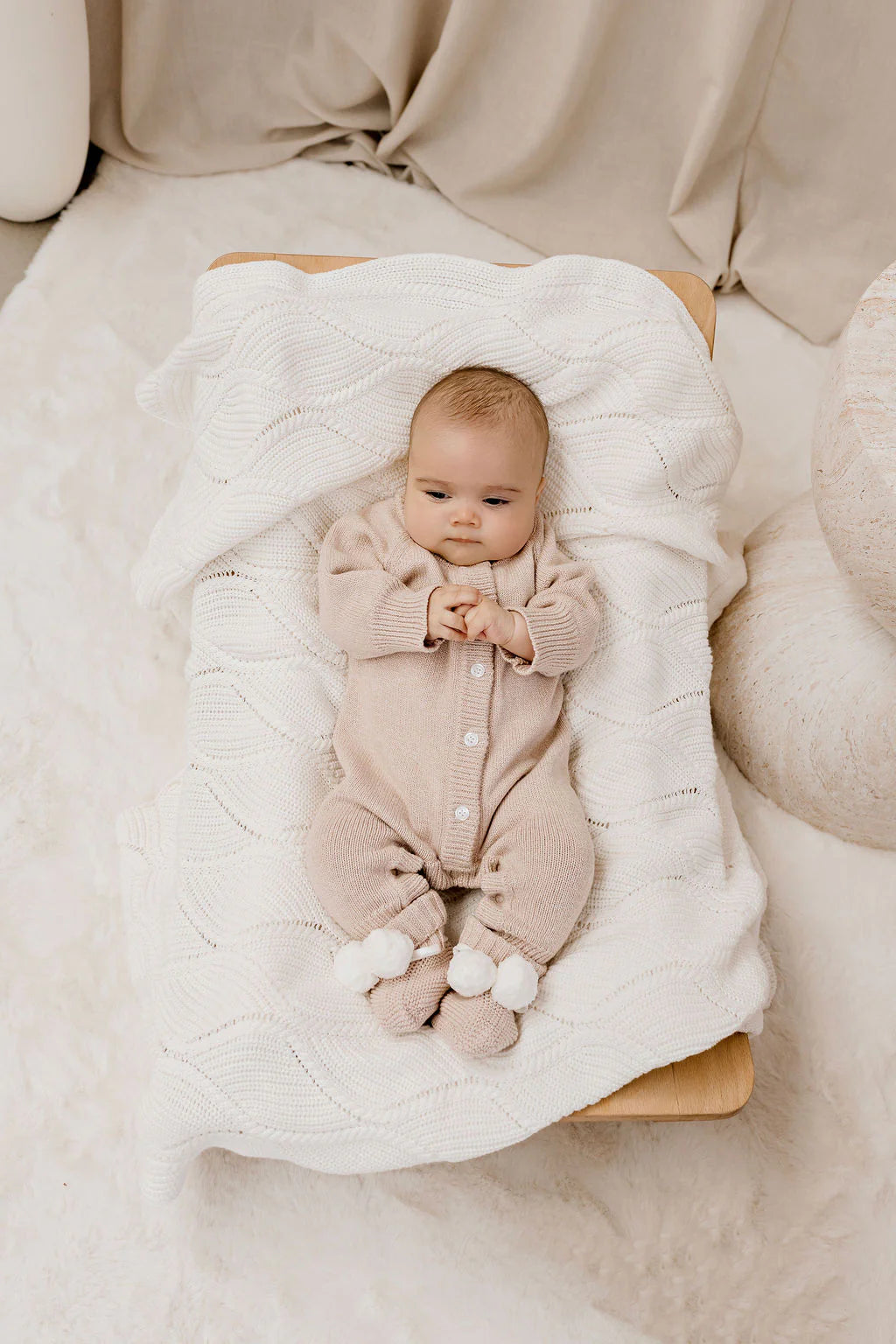 Knit Booties | Biscotti Poms