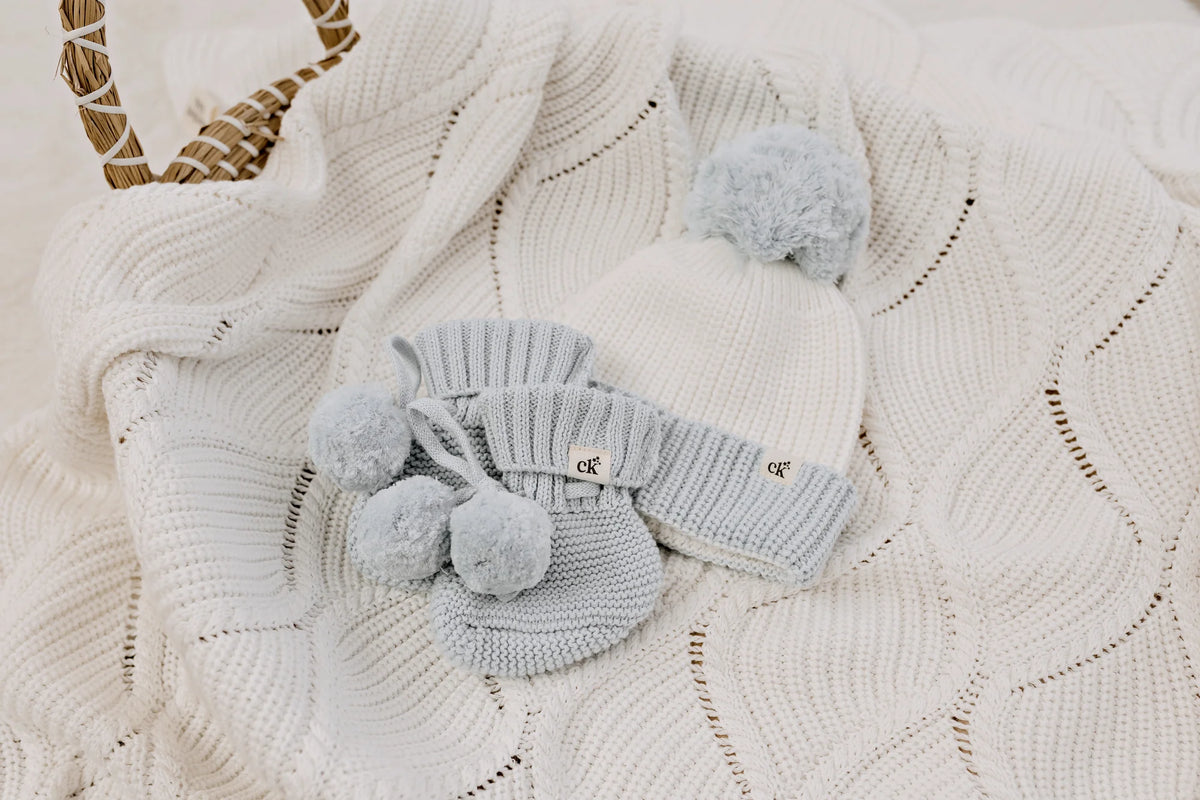 Baby Knit Beanie | Soft Blue