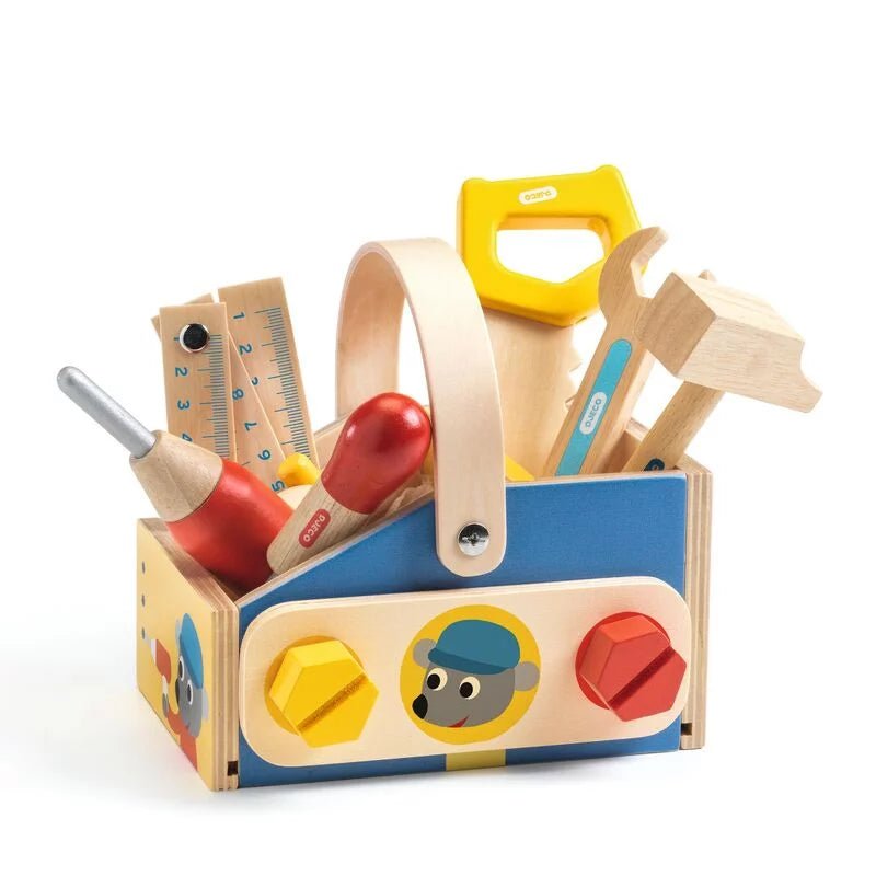 10 piece Minibrico Wooden Toolbox with Tools - Aster & Ruby