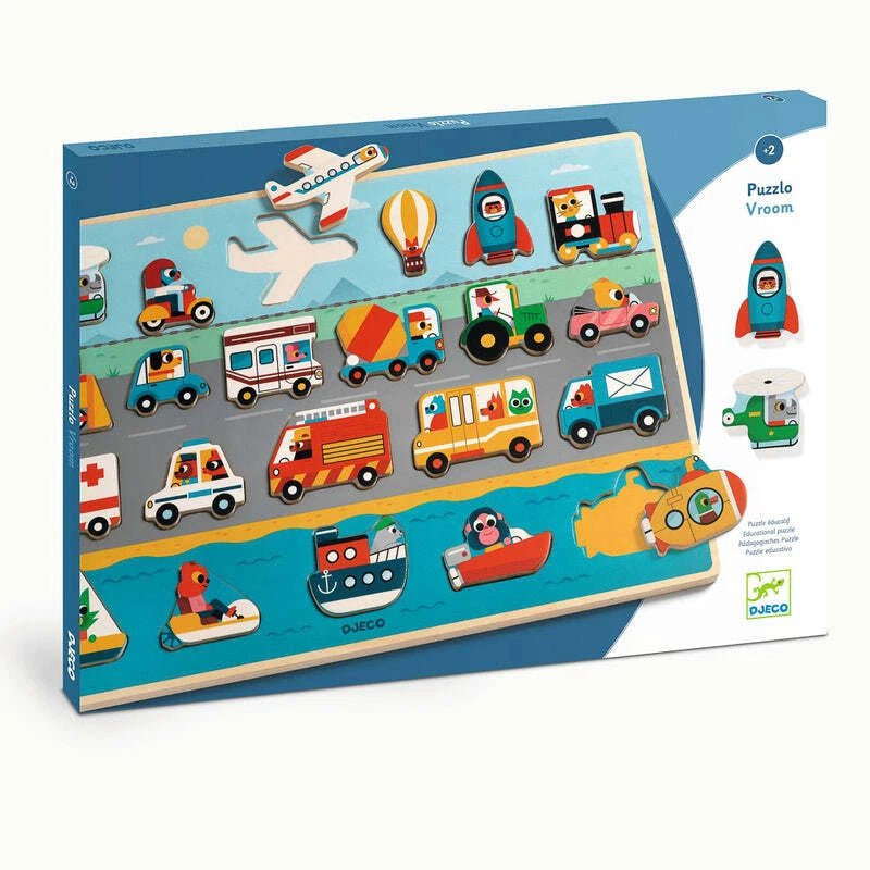 22 Piece Transport Wooden Puzzle - Aster & Ruby