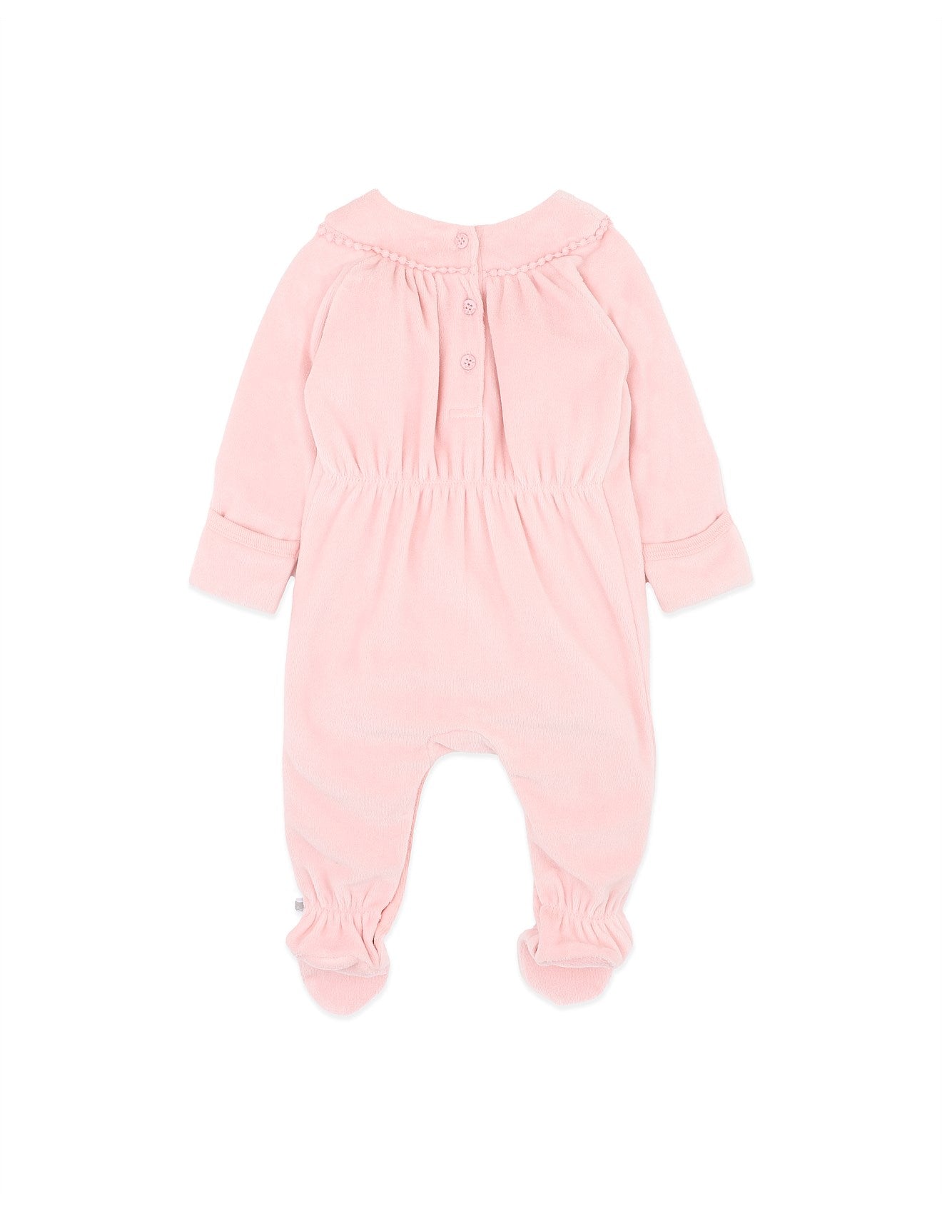 Wild Garden Embroidered Velour Zip Onesie