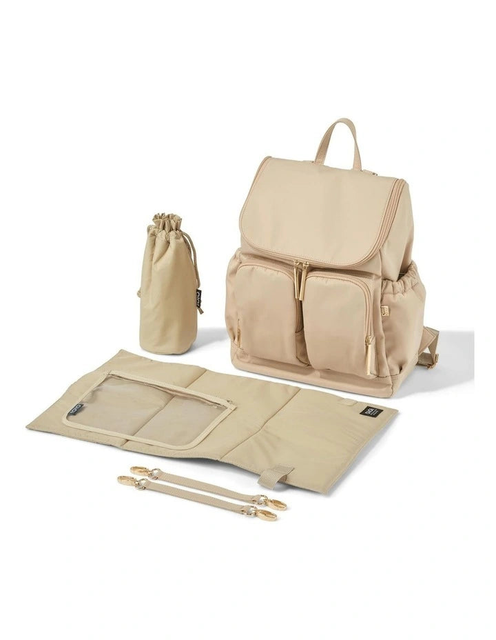 Signature Nappy Backpack - Beige Nylon