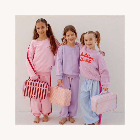 Fox & Fallow lunch bags – Peach Check Large Lunch Bag from Aster & Ruby