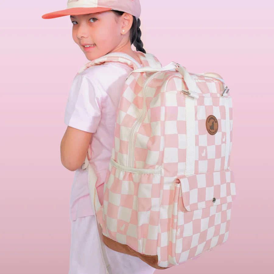 Crywolf Knapsack Pink Check | Aster & Ruby