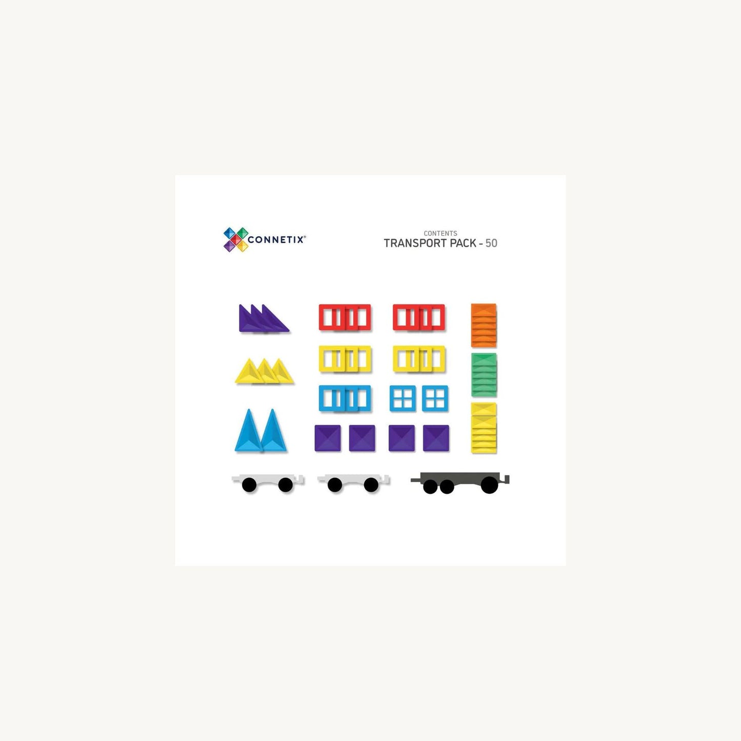 Connetix toys & games – 50 Piece Rainbow Transport Pack from Aster & Ruby