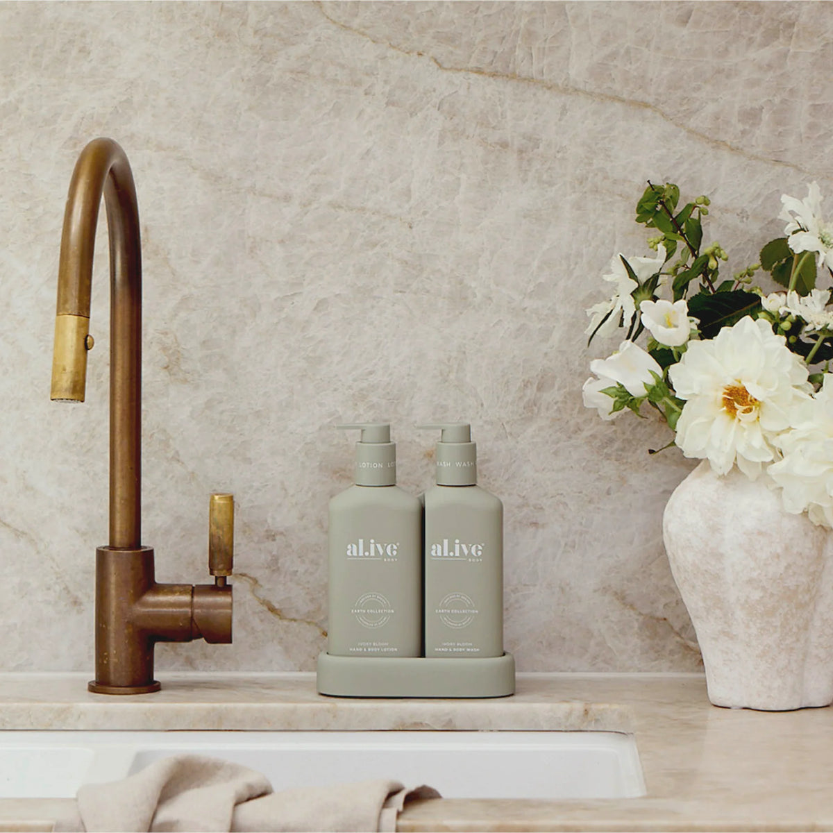 Compact Bathroom Duo Wash + Lotion - Ivory Bloom