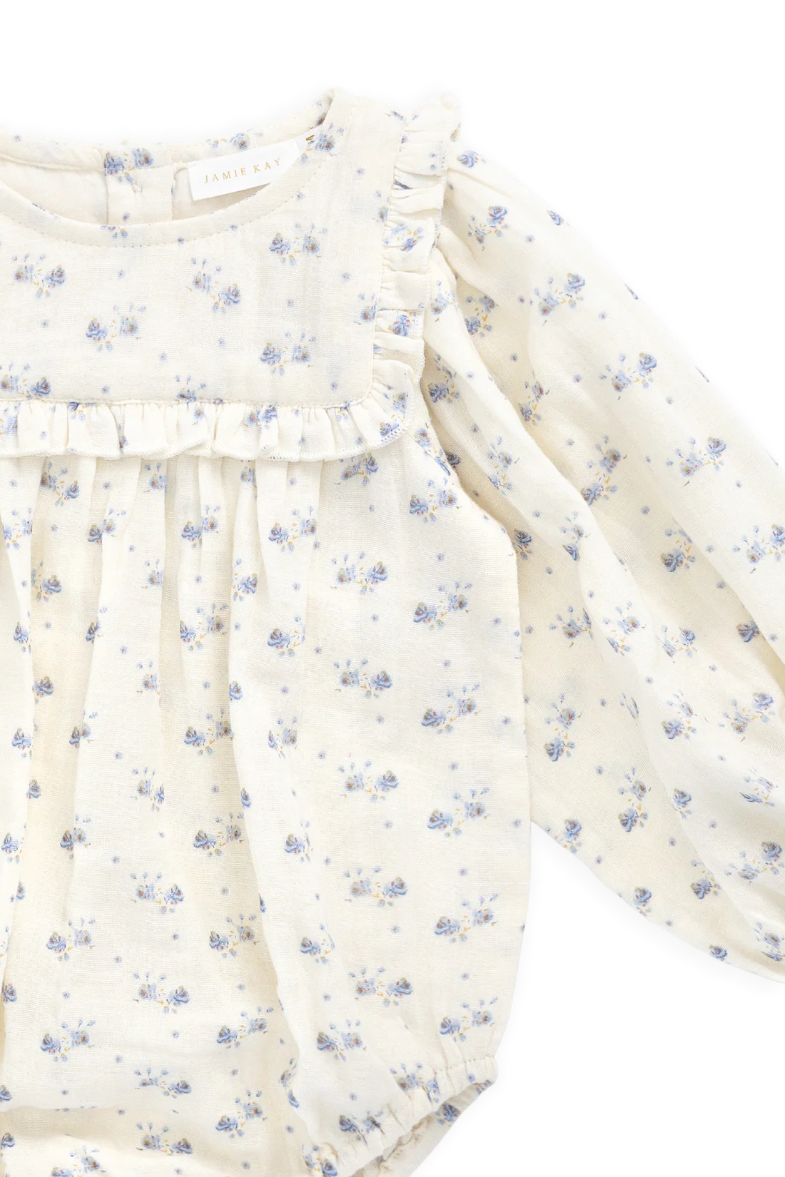 Organic Cotton Muslin Frances Playsuit Molly Blue