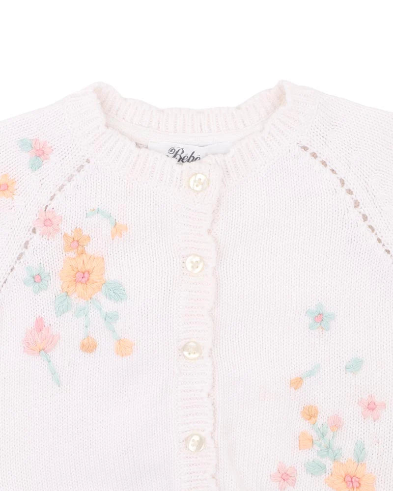 Fern Hand Embroidered Organic Cardigan