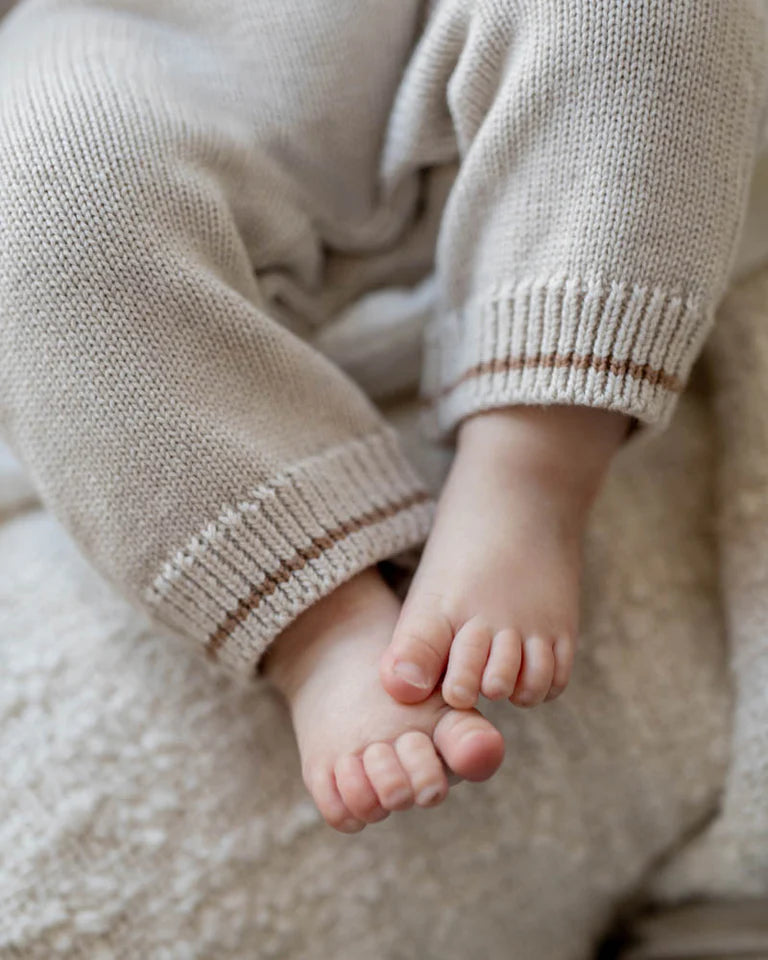 Otto Organic Knitted LS Romper - Oat