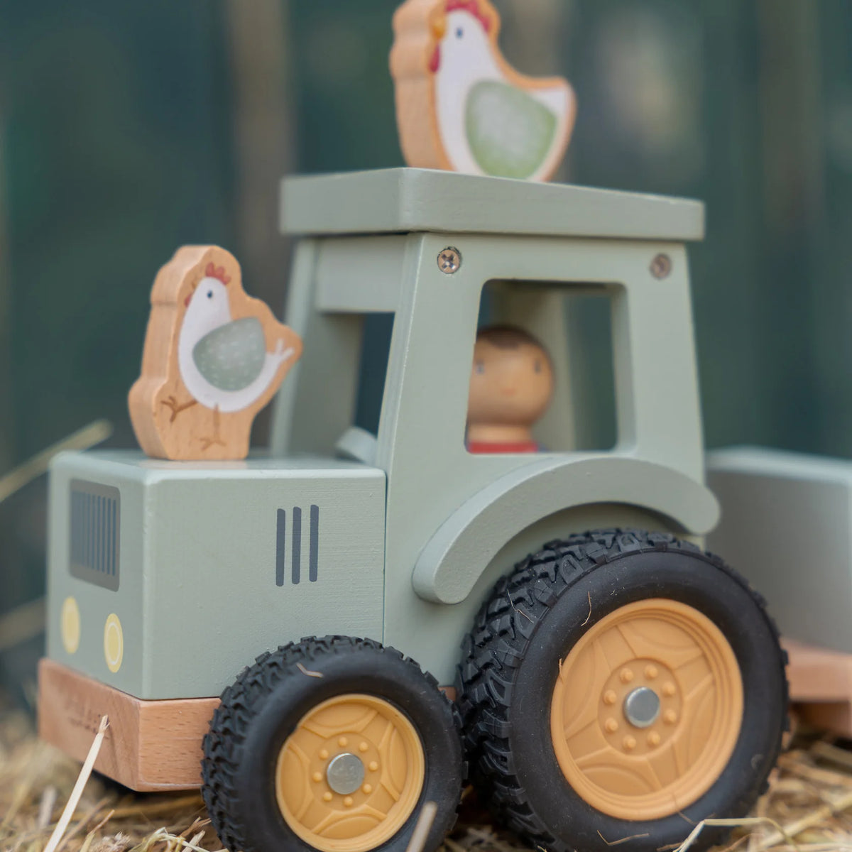 Wooden Tractor With Trailer