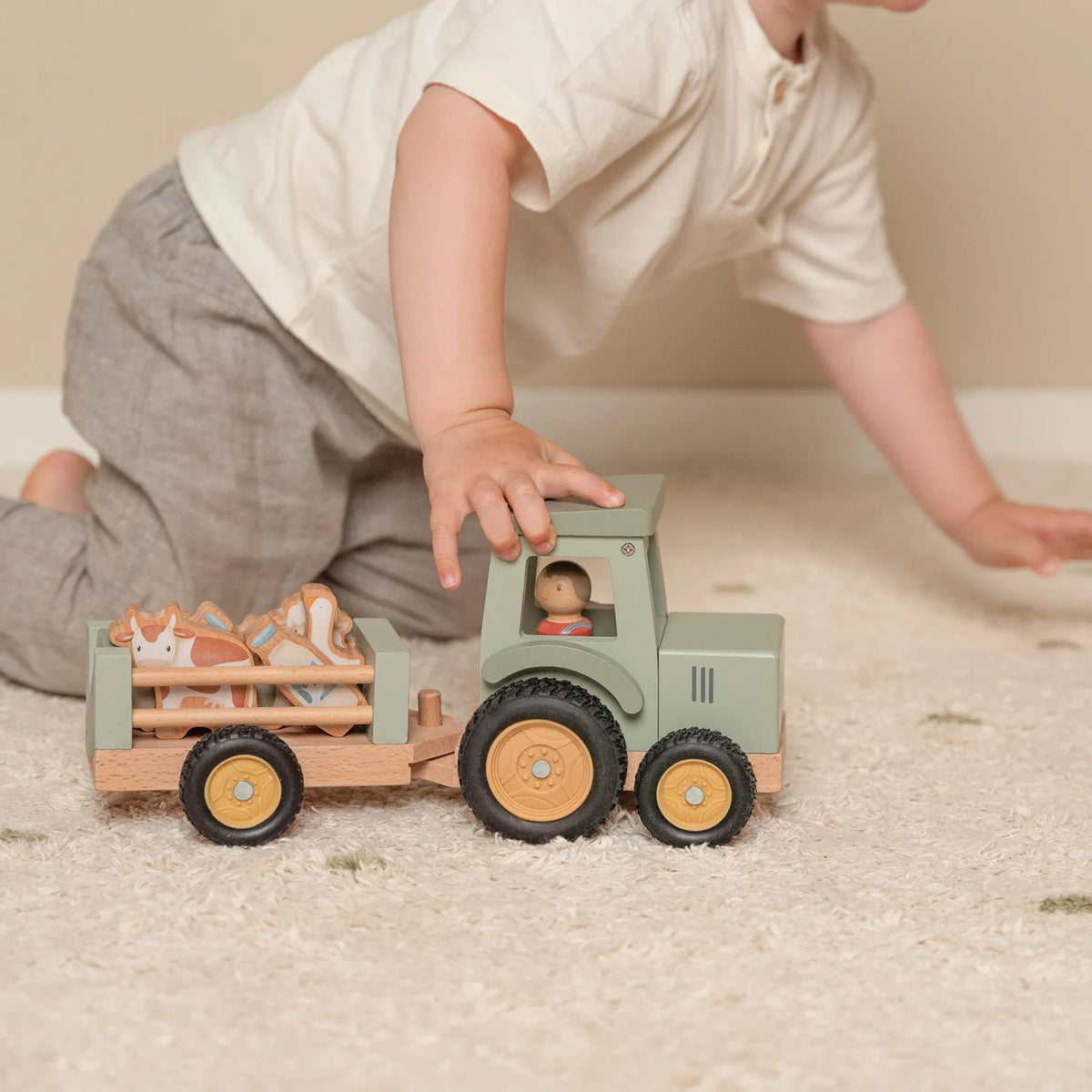Wooden Tractor With Trailer