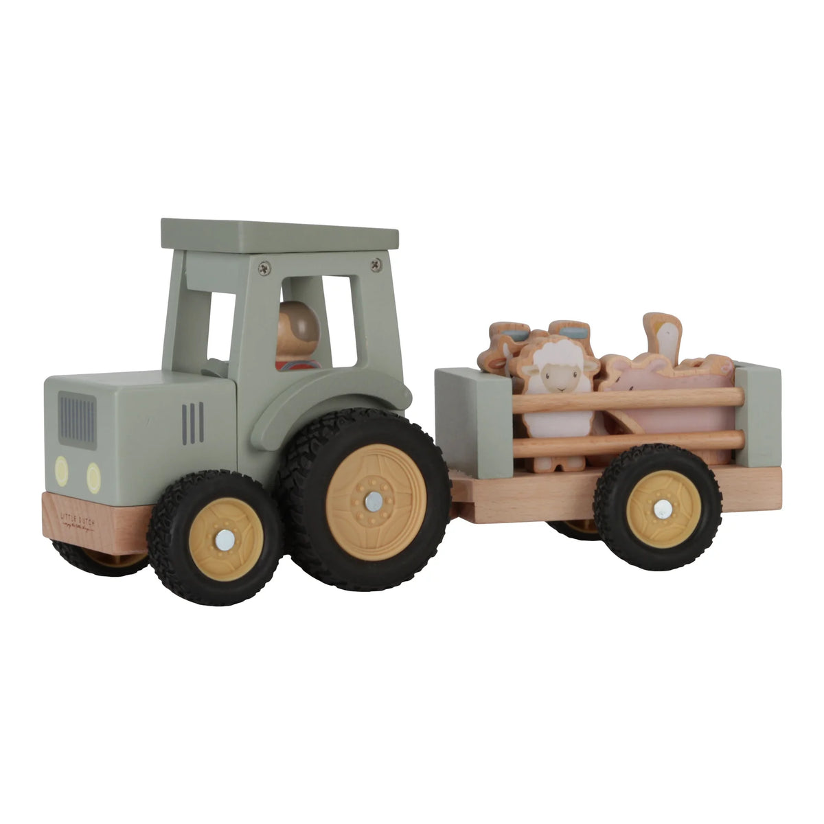 Wooden Tractor With Trailer