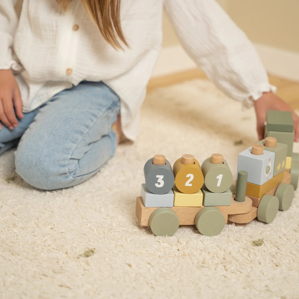 Wooden Stacking Train Tractor