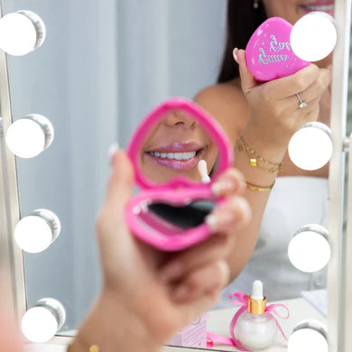 Pink Heart Pocket Mirror
