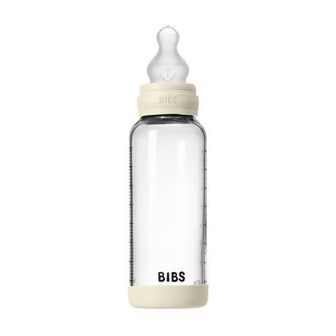 BIBS Baby Glass Bottle Set 240ml Silicone Ivory | Aster & Ruby