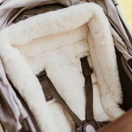 Cozy Fleece Pram Liner Beige Gingham