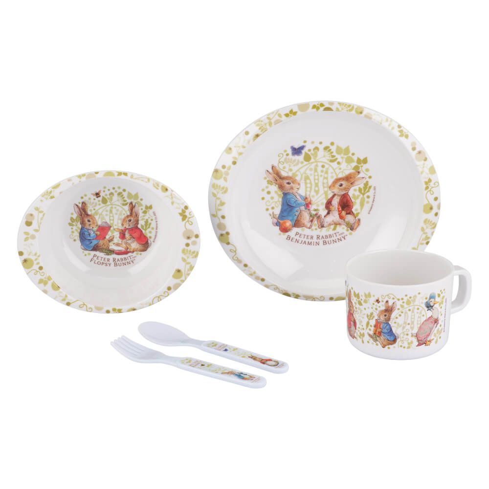 PETER RABBIT 5 PIECE MELAMINE DINNER SET