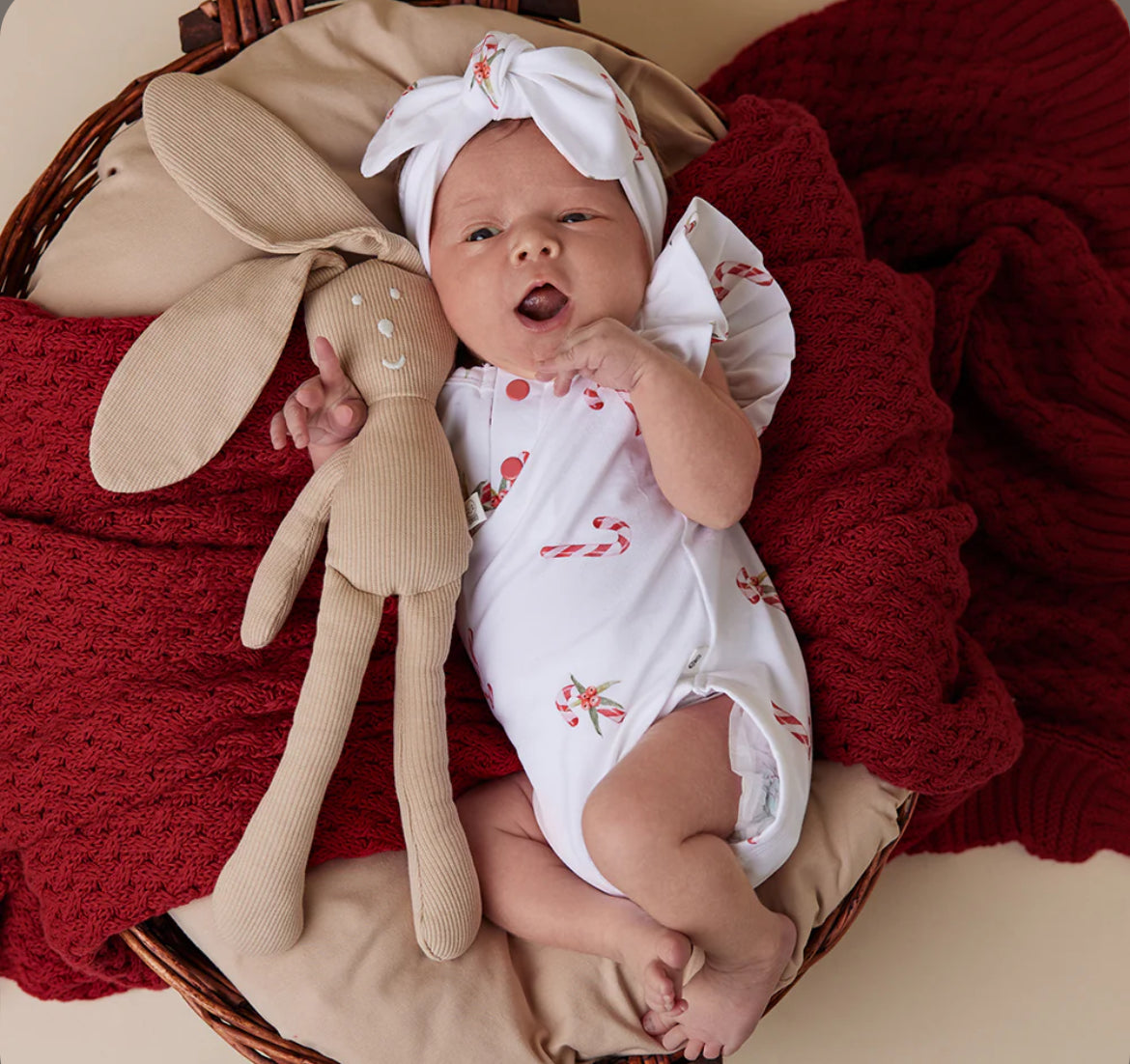 Candy Cane SS Bodysuit w/ Frill