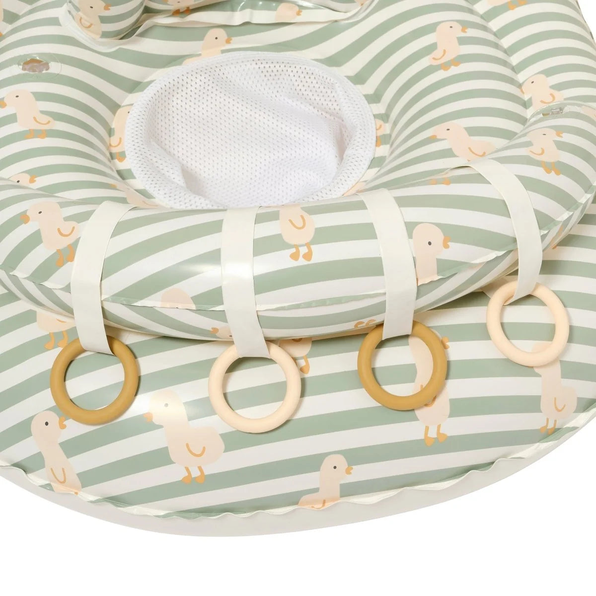 Interactive Baby Float Duck Sage Stripe