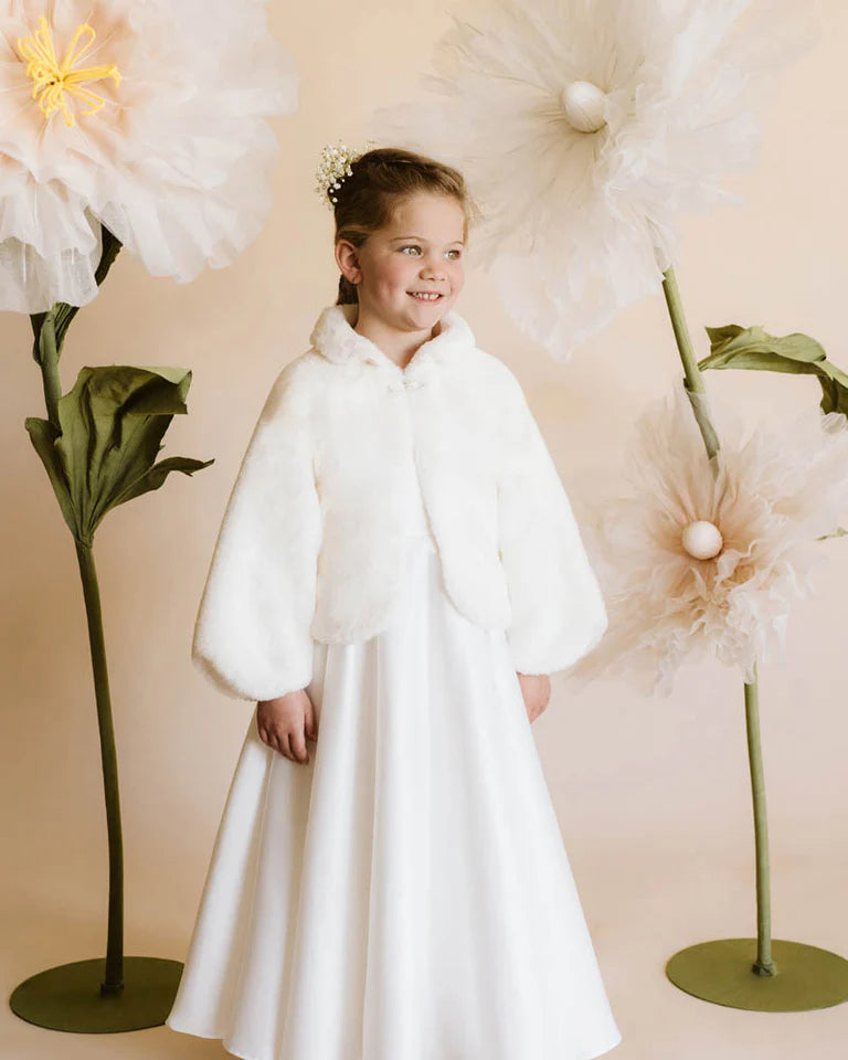 PETAL FAUX FUR JACKET 3-7 YRS