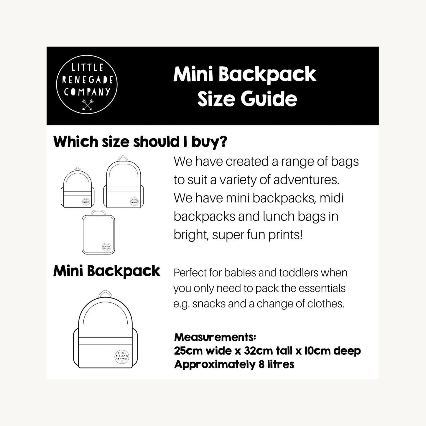 ABC Mini Backpack – children's product by Little Renegade Company | Aster & Ruby