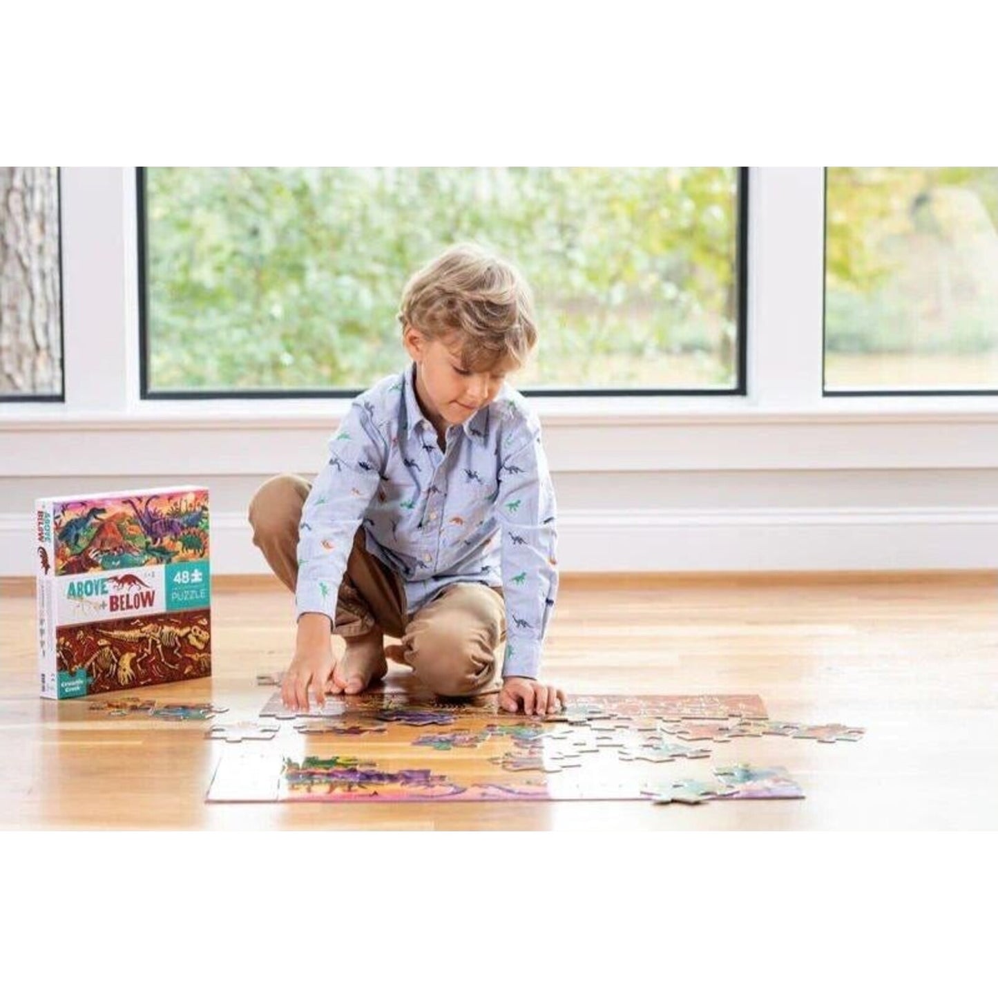 Above & Below Puzzle 48 pc Dinosaur World – children's product by Crocodile Creek | Aster & Ruby