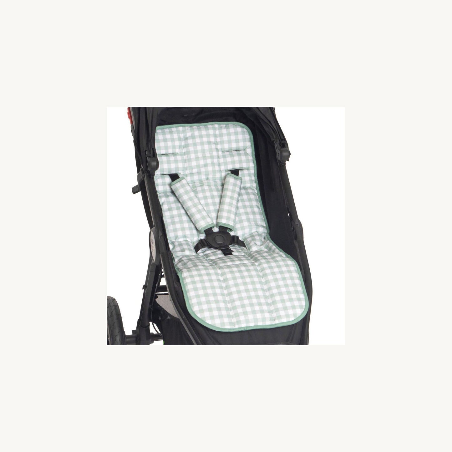 All4Ella Sage Harness Covers & Pram Pegs Set - Gingham – children's product by All4Ella | Aster & Ruby