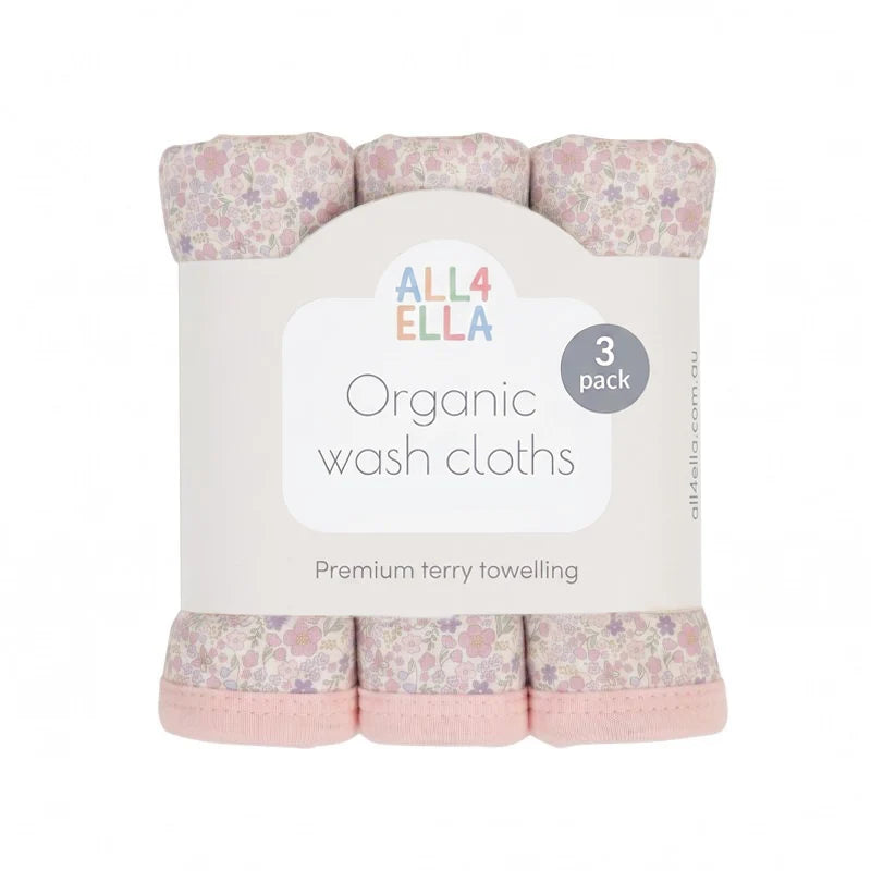 Blossom Organic Wash Cloths 3pk