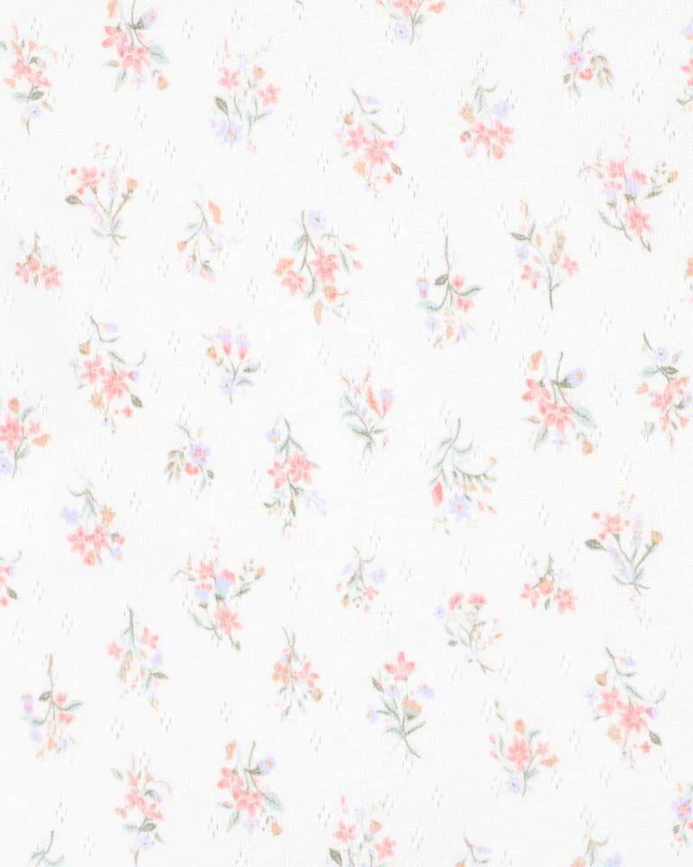 ANYA DITSY PRINT ORGANIC LS ZIP ROMPER – Pre-mature, Newborn, 0-3m, 3-6m, 6-12m – Aster & Ruby