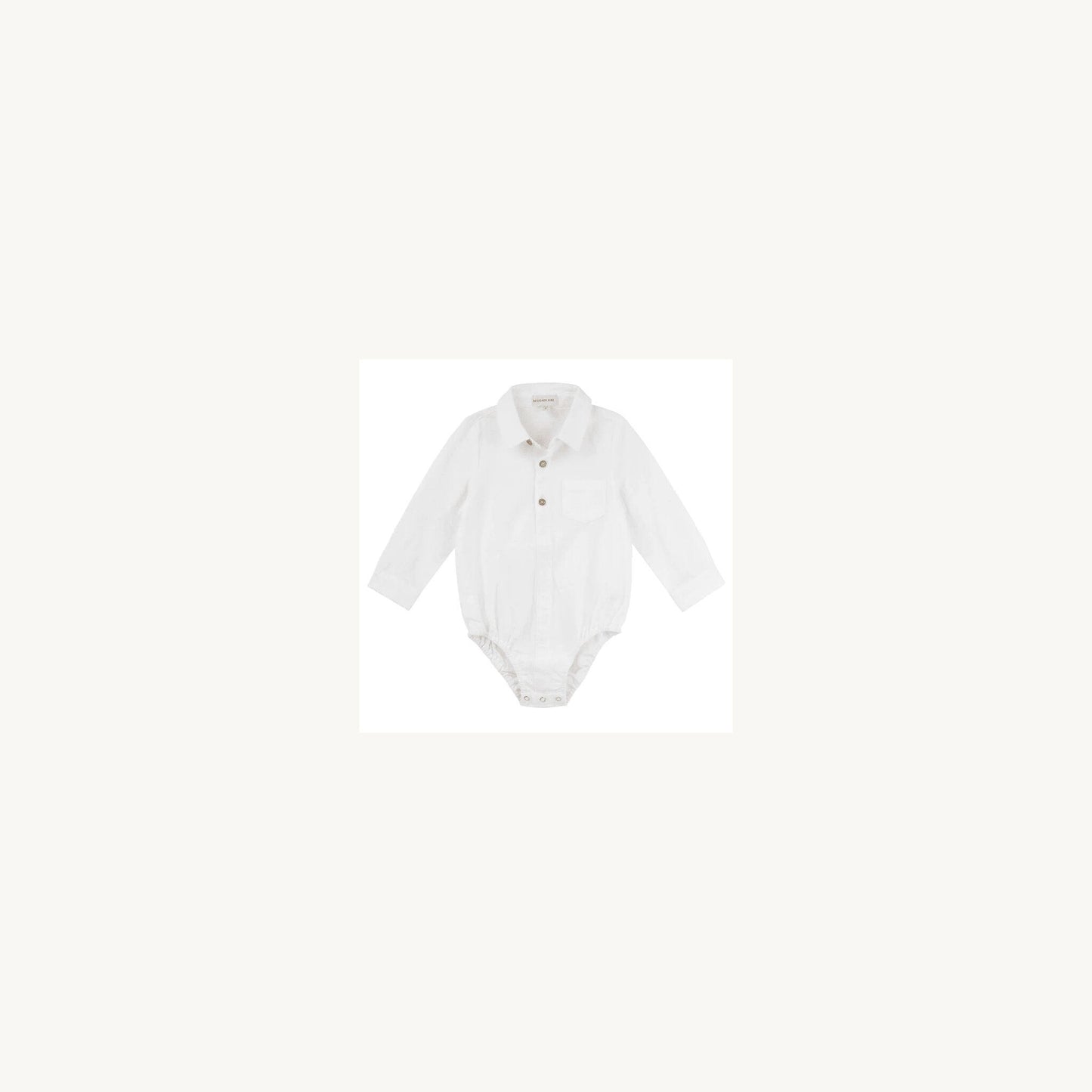 Archie Long Sleeve Button Romper Ivory – children's product by Designer Kidz | Aster & Ruby