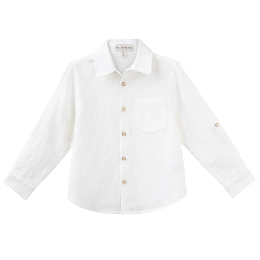 Archie L/S Button Shirt Ivory - Aster & Ruby