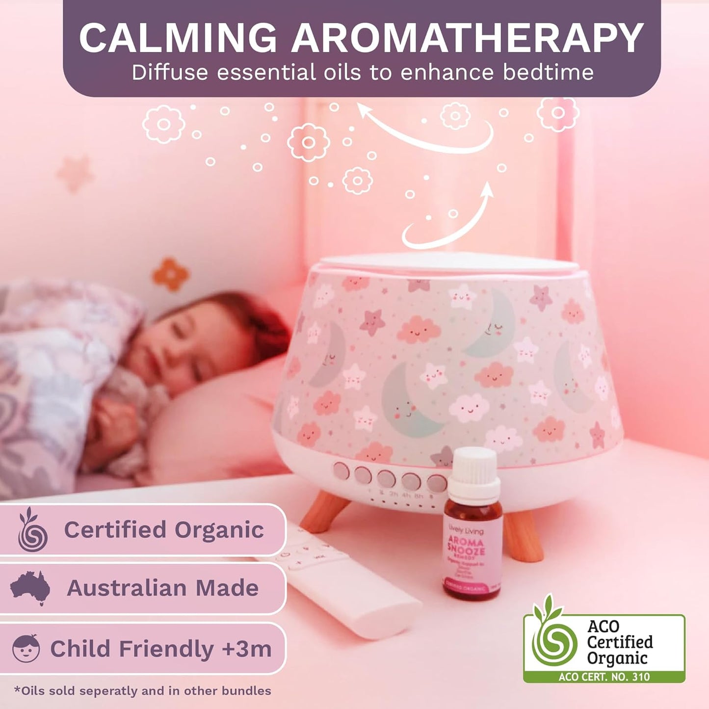 Aroma - Snooze Plus - 8 in 1 Humidifier Kit + Oil +3 Covers - Winter Rescue Oil 15ml - Aster & Ruby