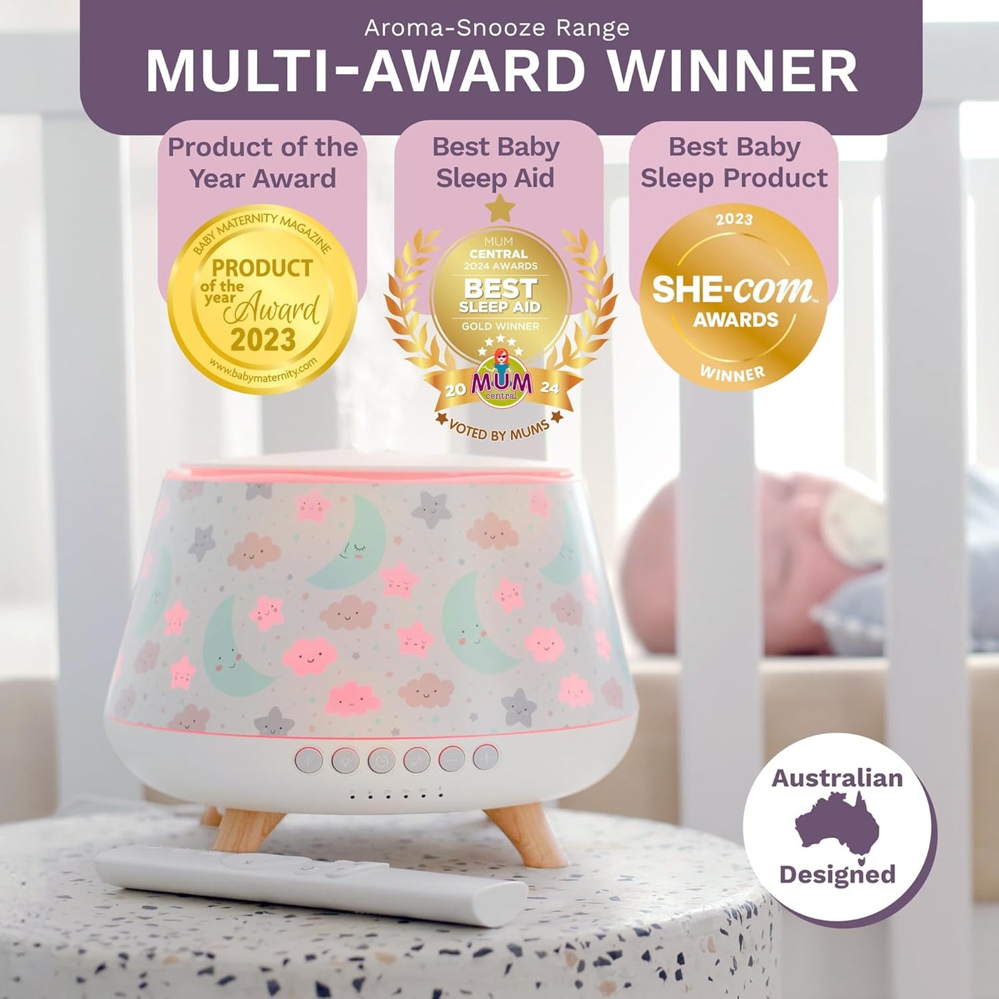 Aroma - Snooze Plus - 8 in 1 Humidifier Kit + Oil +3 Covers - Winter Rescue Oil 15ml - Aster & Ruby