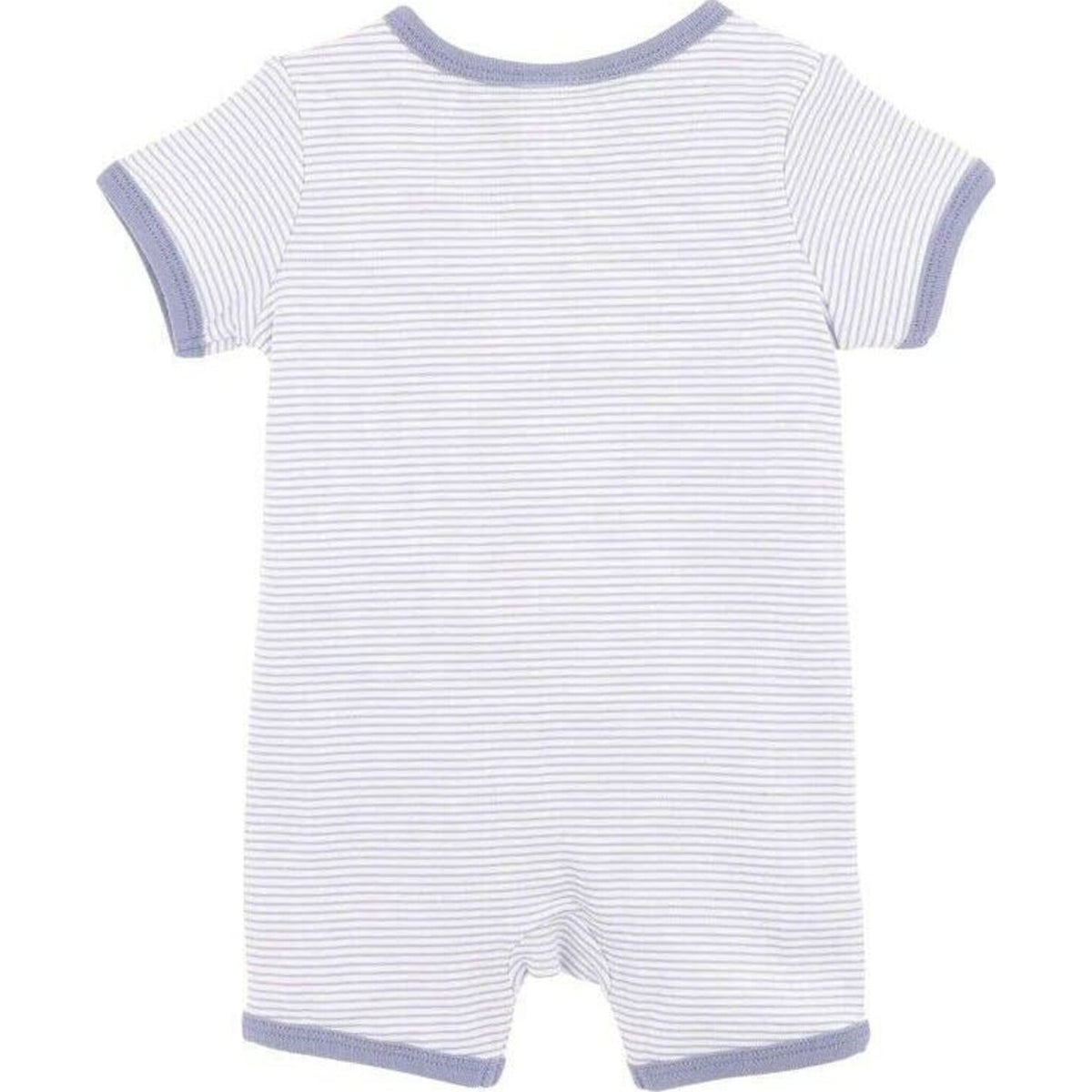 Bebe AXEL ORGANIC STRIPE SS ZIP ROMPER | Aster & Ruby