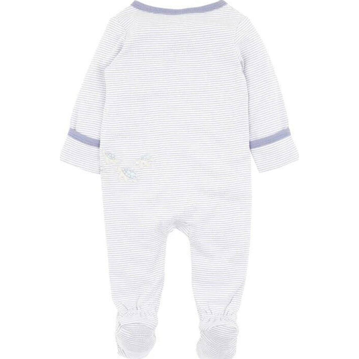 Bebe AXEL STRIPE ORGANIC LS ZIP ROMPER | Aster & Ruby