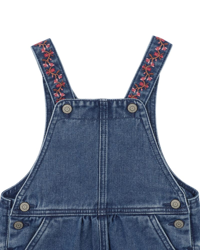 Wild Garden Emb. Denim Overalls