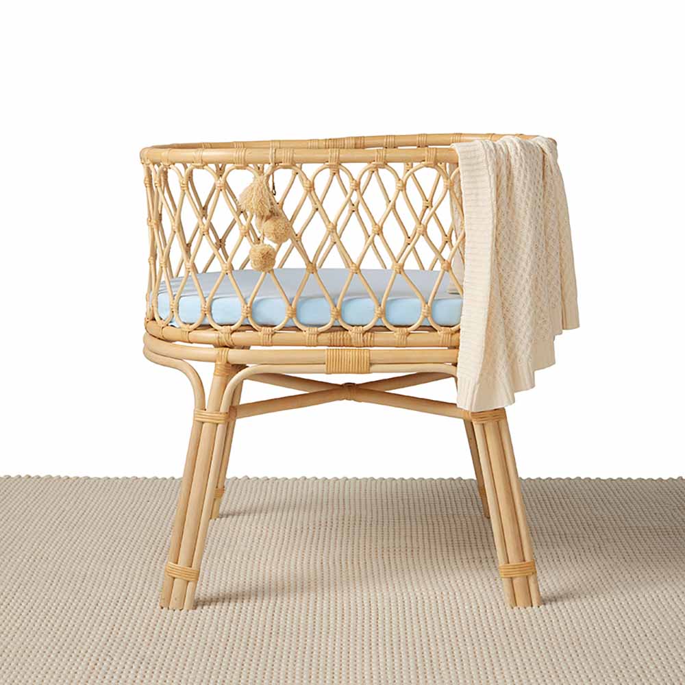 Baby Blue Organic Bassinet Sheet / Change Pad Cover - Aster & Ruby