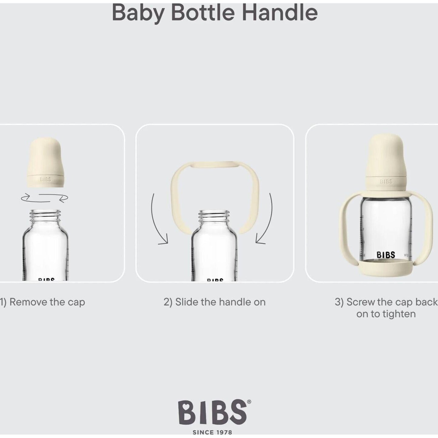 Baby Bottle Handle Ivory – kids drink bottle by BIBS | Aster & Ruby