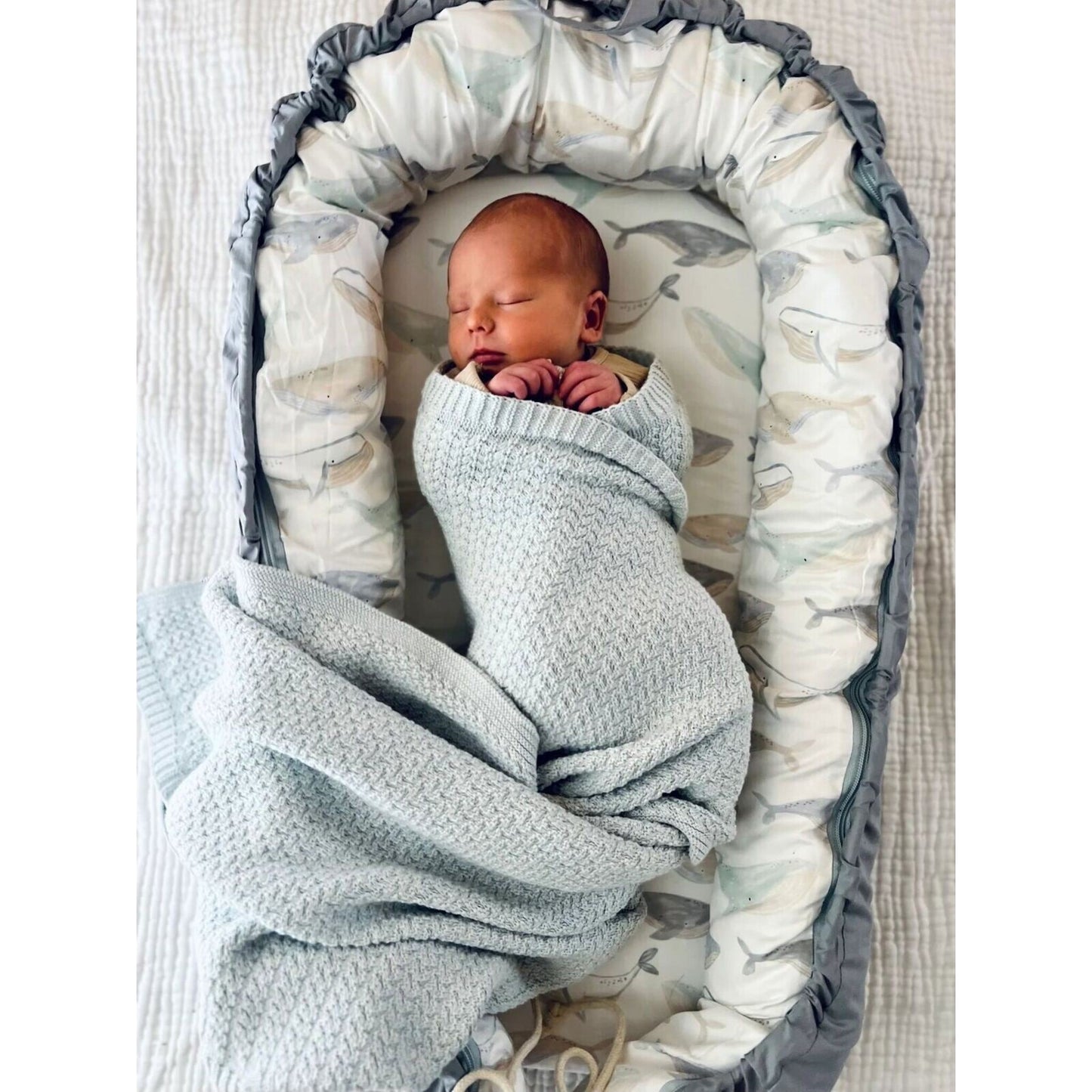 Baby Lounger Whales – children's product by Cuddle Bug & Co | Aster & Ruby