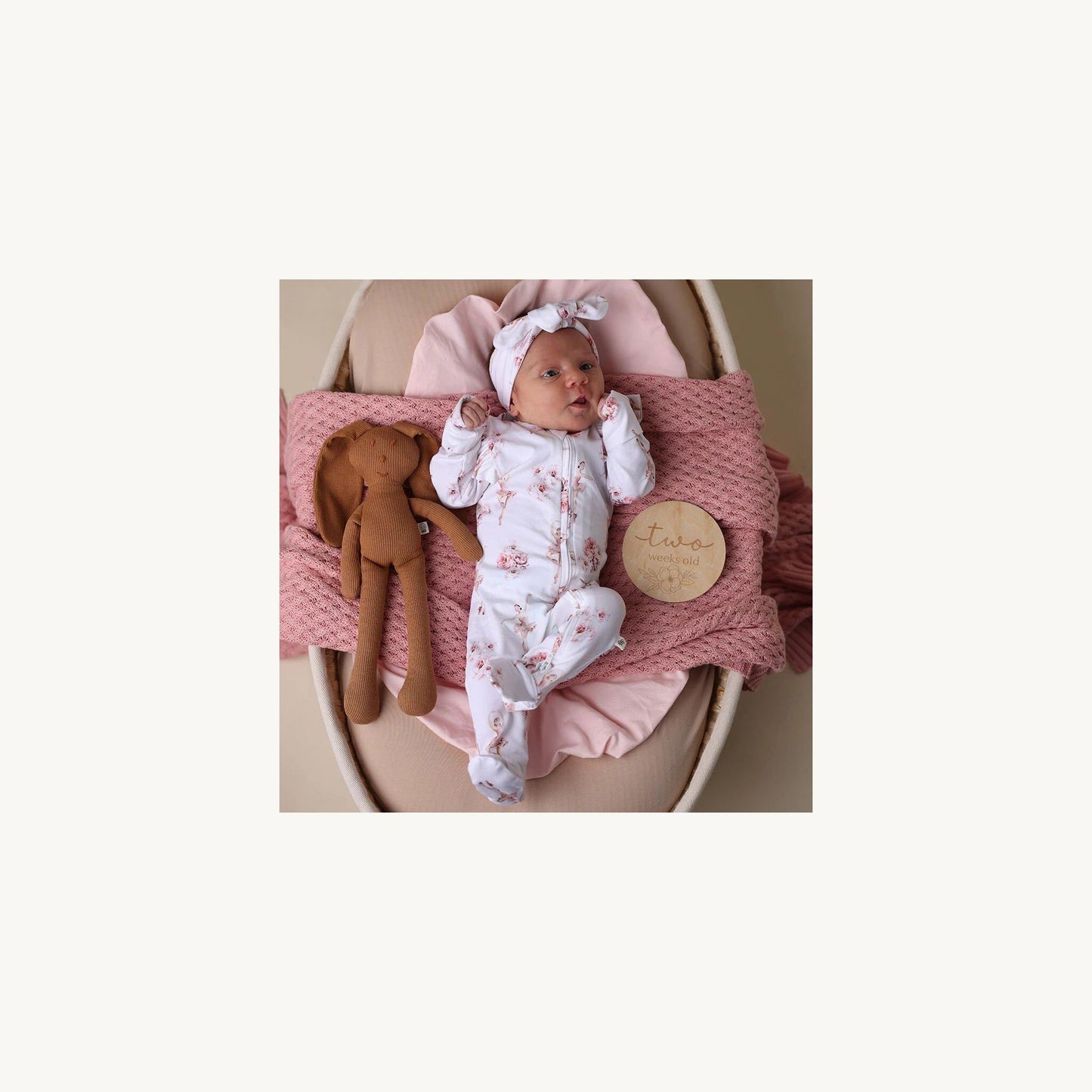 Ballerina Organic Snuggle Sleepsuit Zip Footie with Frill – children's product by Snuggle Hunny Kids | Aster & Ruby