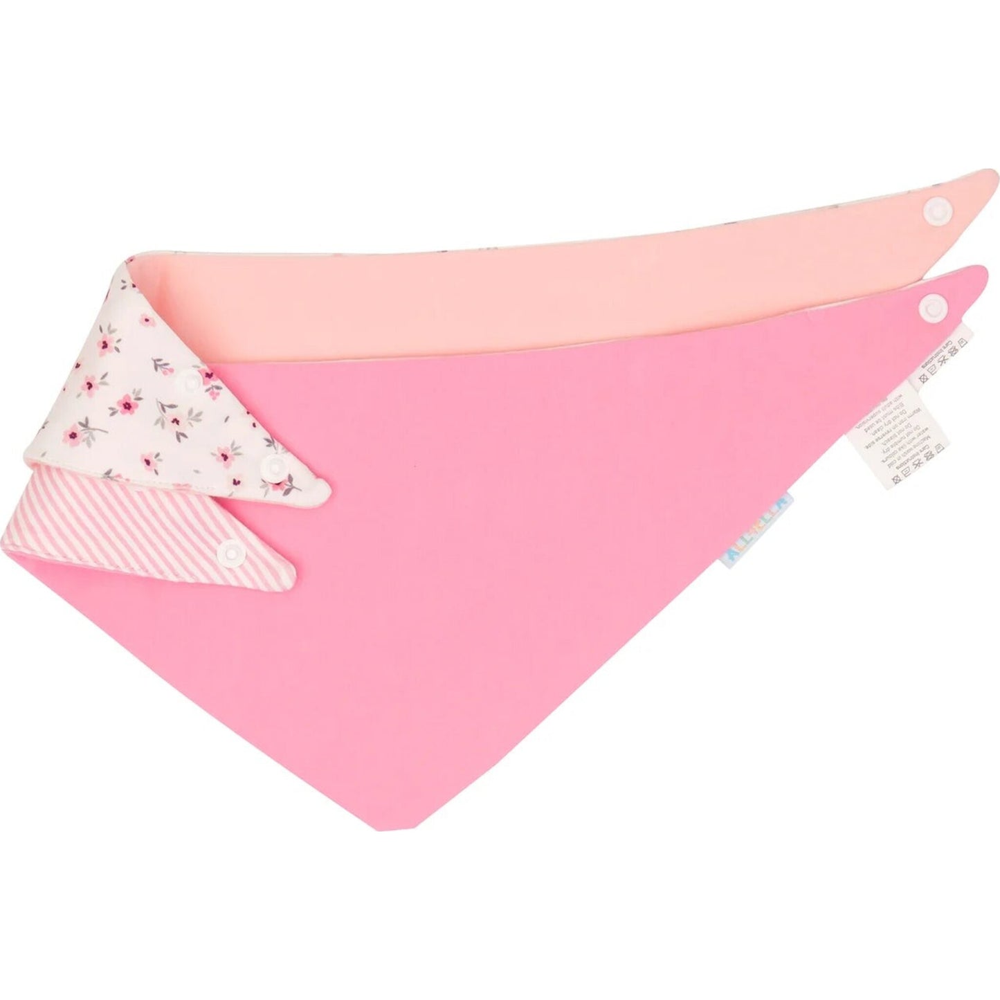 Bandana Bibs 2pk Pink Petals - Aster & Ruby