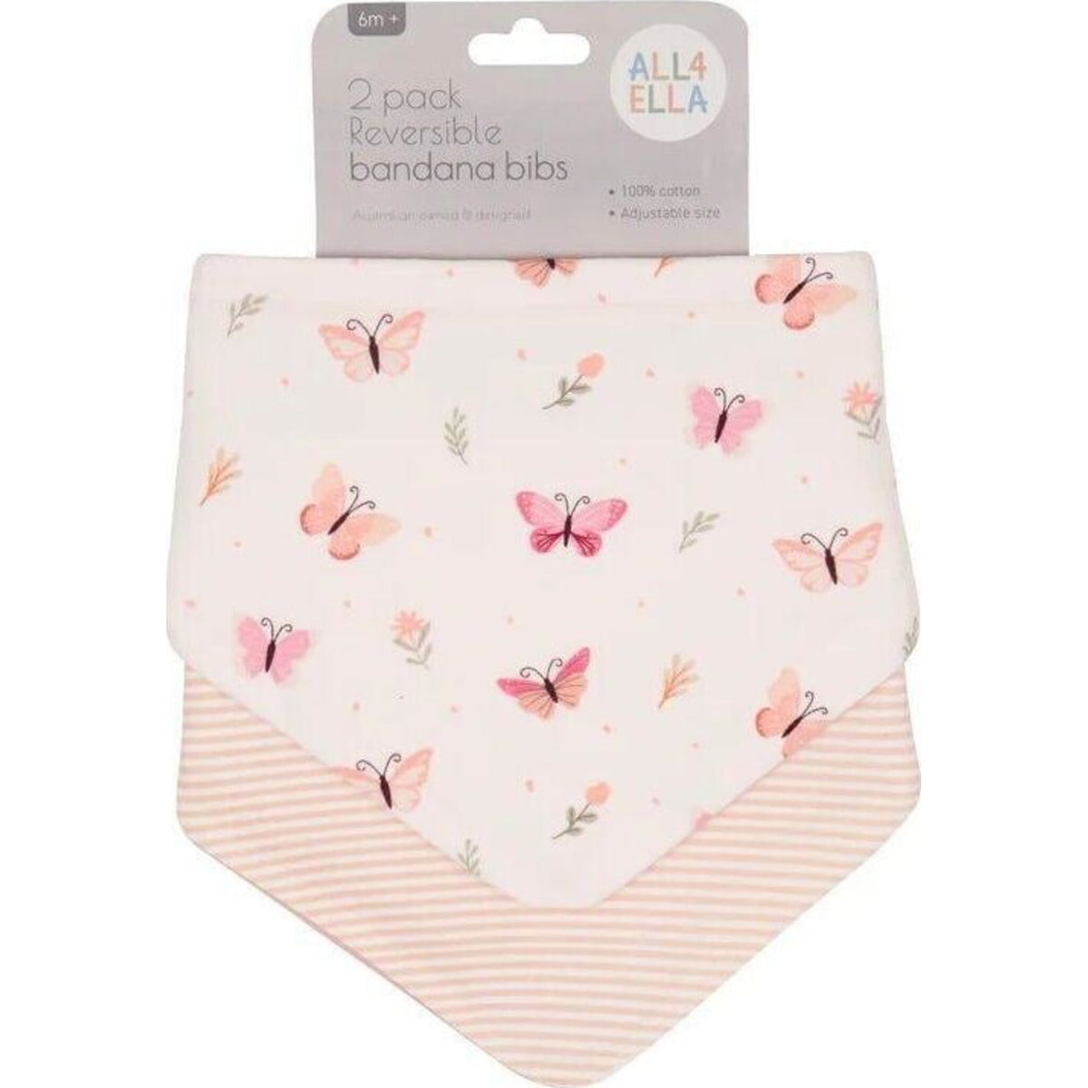 All4Ella Bandana Bibs 2pk Sweet Butterfly | Aster & Ruby