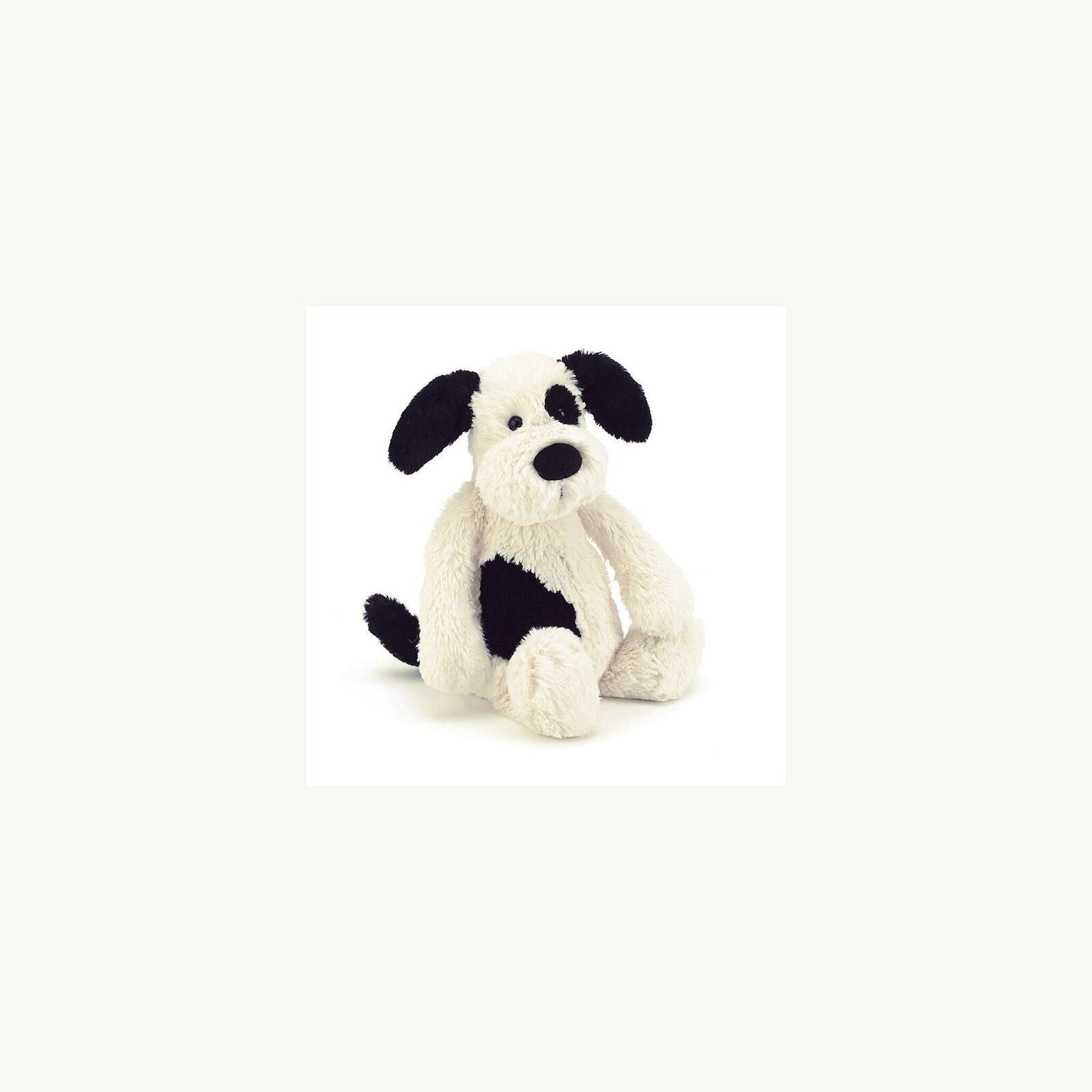 Jellycat Bashful Black & Cream Puppy – children's product by Jellycat | Aster & Ruby