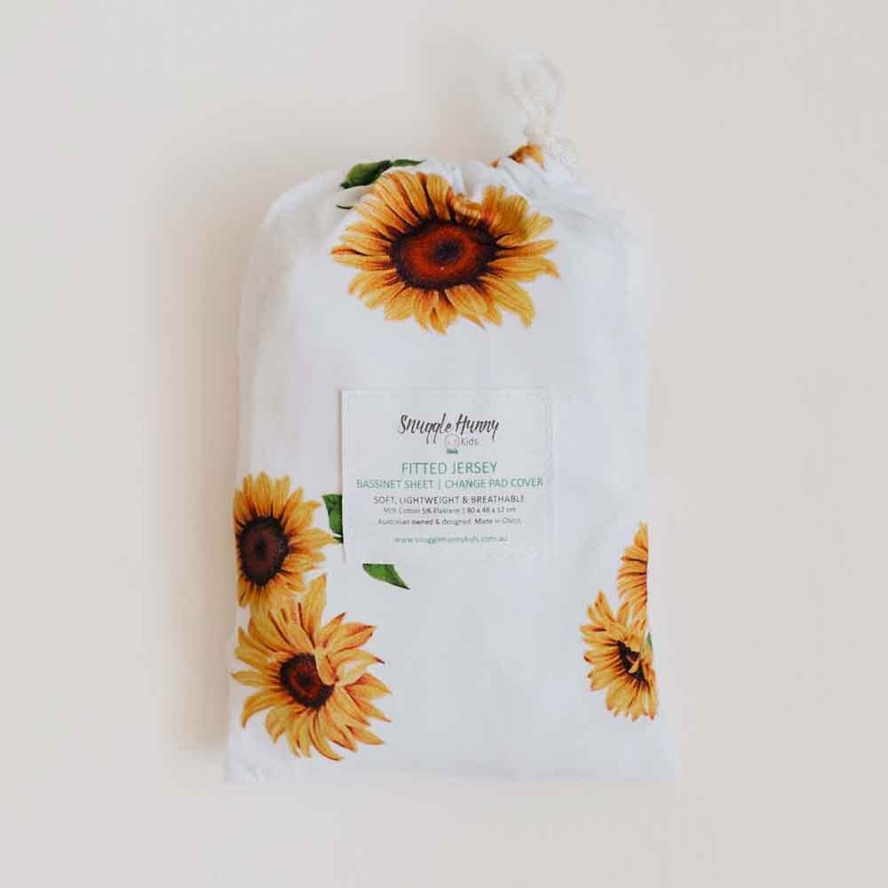 Sunflower Bassinet Sheet / Change Pad Cover