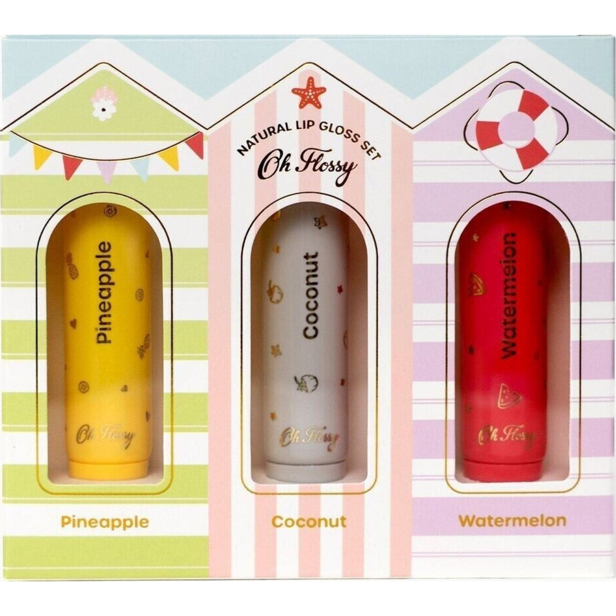 Oh Flossy Beach Club Natural Lip Gloss Set | Aster & Ruby