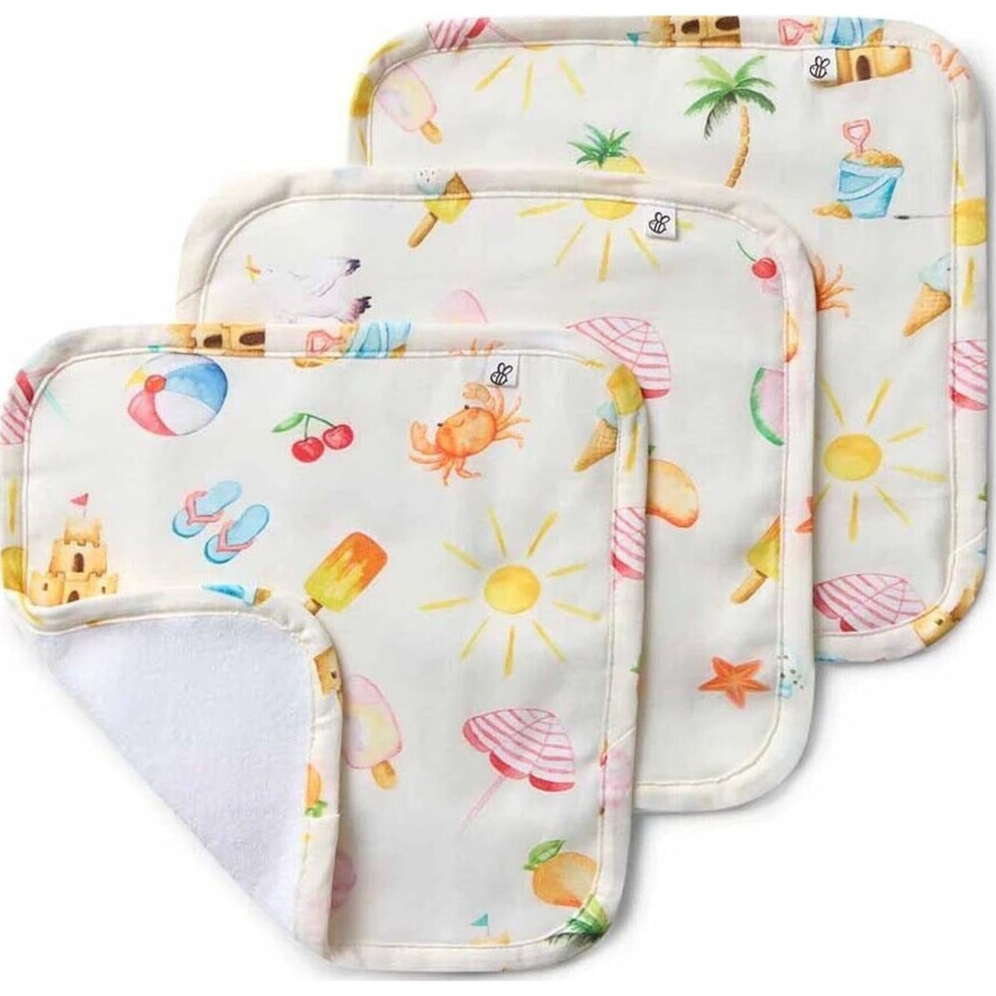 Beach Fun Organic Wash Cloths 3pk – children's product by Snuggle Hunny Kids | Aster & Ruby
