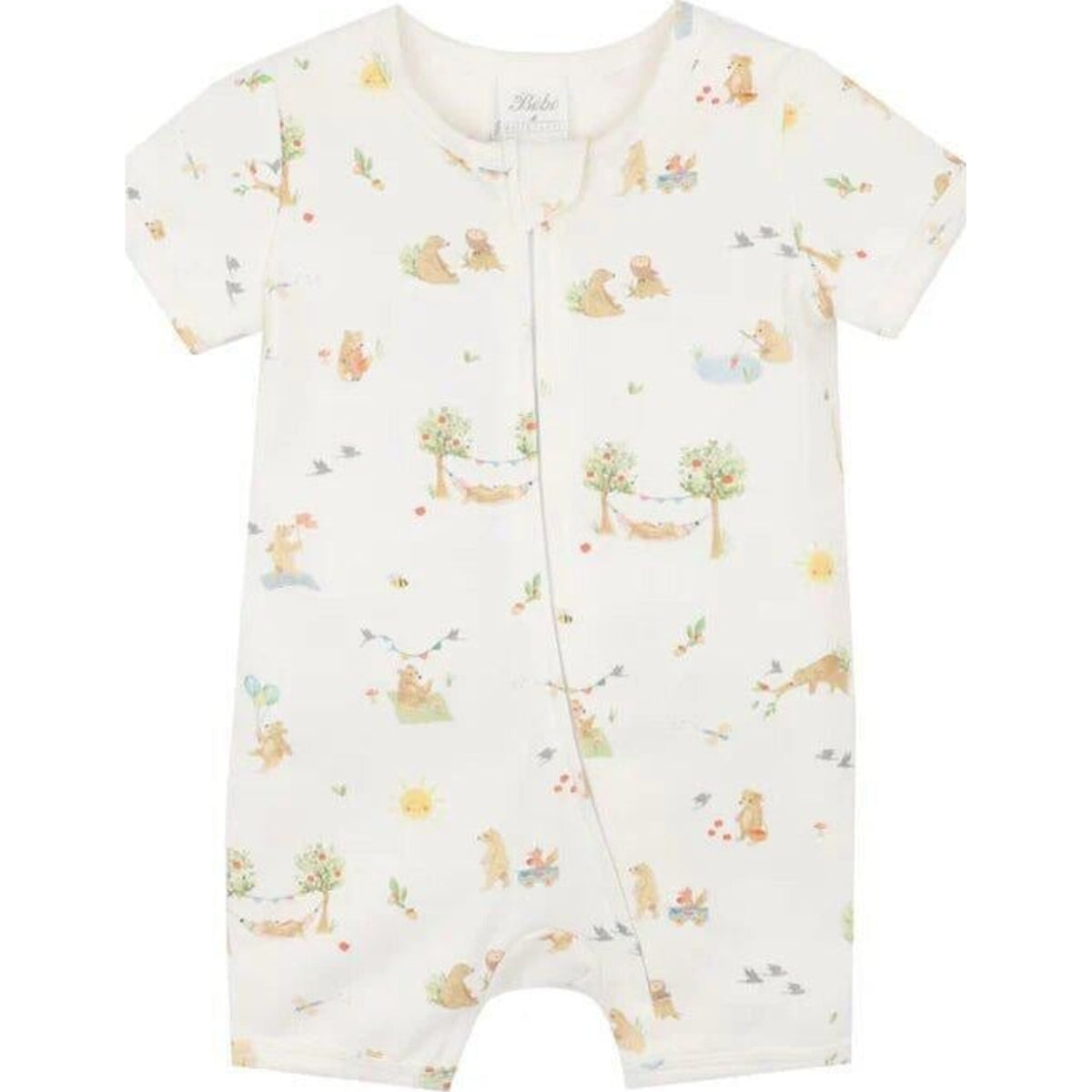 Bebe BEAR ORGANIC SS ZIPSUIT | Aster & Ruby