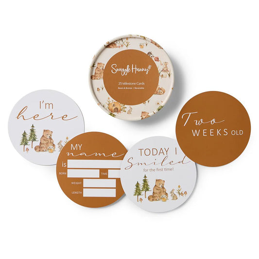 Bears & Bronze Reversible Milestone Cards - Aster & Ruby