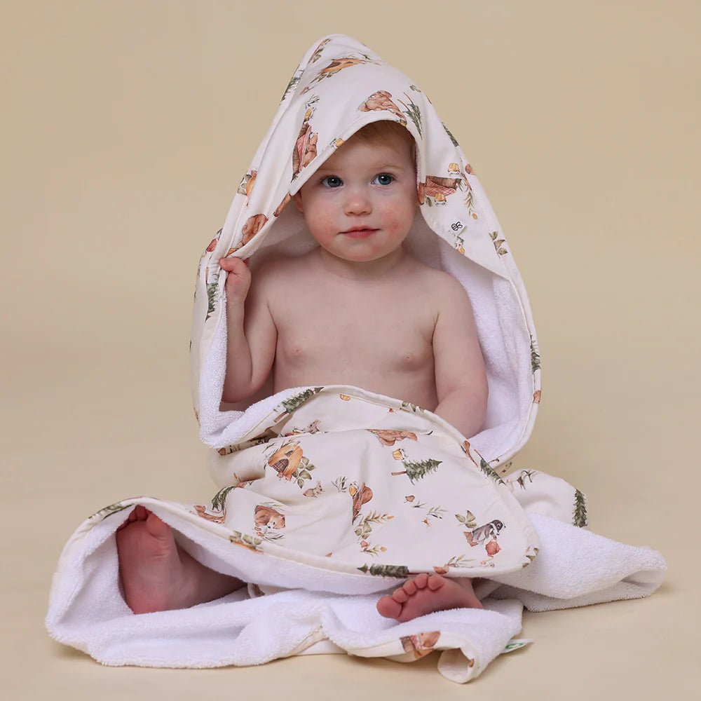 Bears Organic Hooded Baby Towel - Aster & Ruby