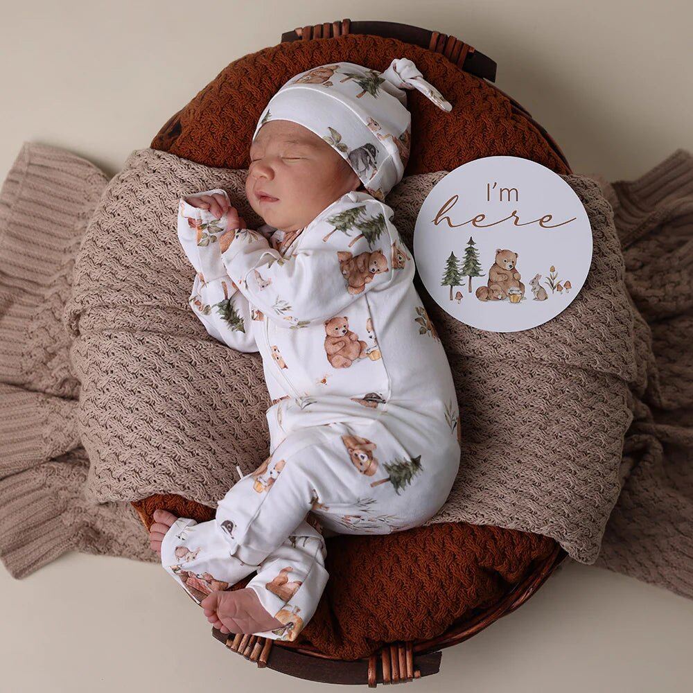 Bears Organic Snugglesuit Convertible Romper – Newborn, 000, 00, 0, 1 – Aster & Ruby